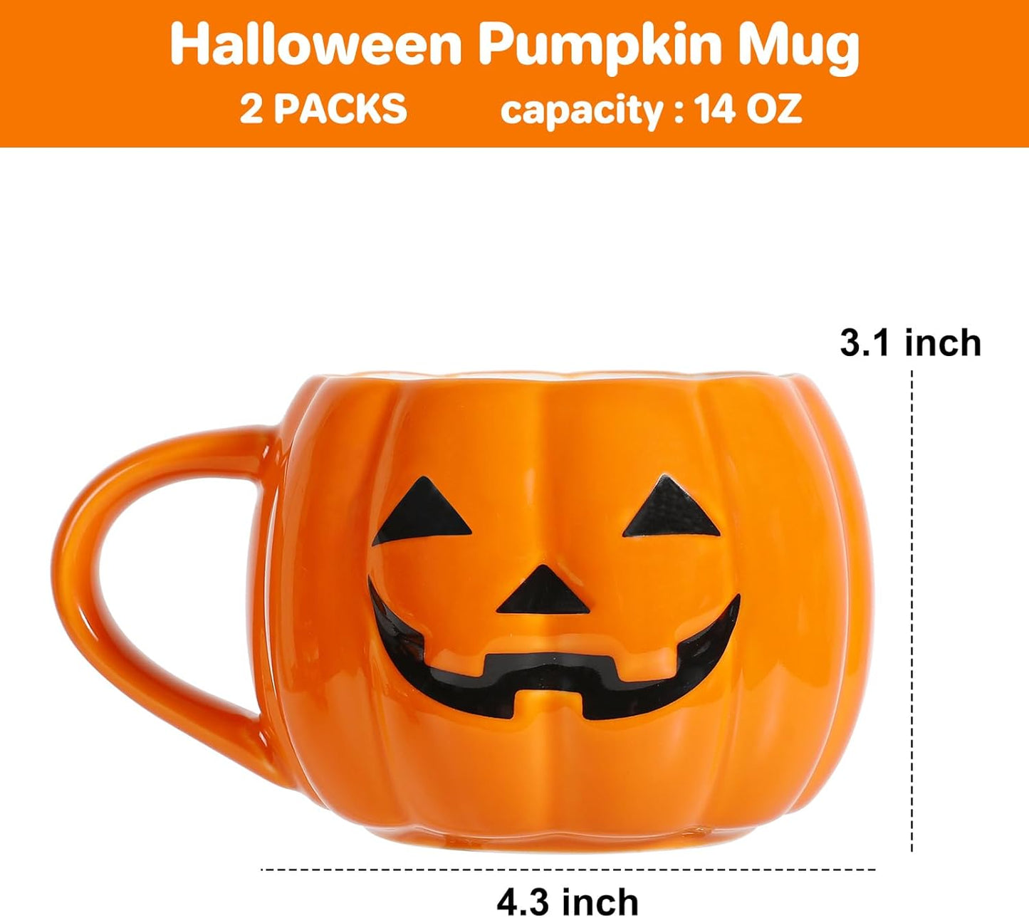 2 Pack Pumpkin Mug